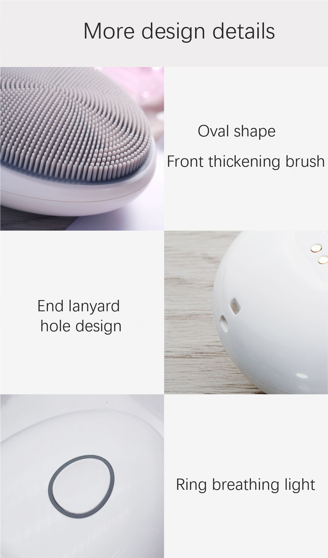 Waterproof IPX7 Skin Massage Ultrasonic Facial Cleaner High Frequency Vibration