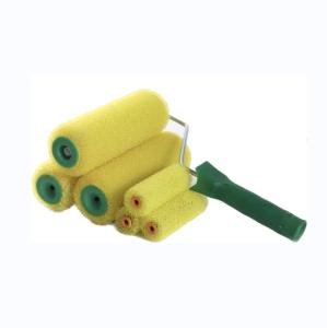 Quality Chemical Fiber Foam Paint Roller Brush Set with Green Plastic Handle DIY Grade 2024 wholesale