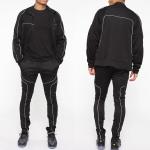 Polyester Reflective Piping Men Sportswear Tracksuits Custom Logo