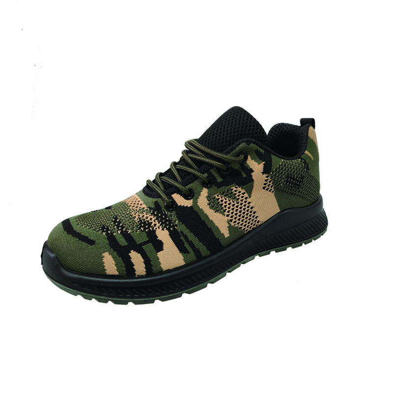 Shengjie Fly Woven Work Shoes Soft Soles Breathable Casual Anti Impact Anti Puncture Labor Protection Safety Shoes