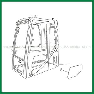Quality HITACHI KOMATSU Custom Windshield Glass Left Door Lower Position NO.3 wholesale