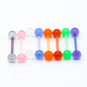 Quality 14G 16mm Cute Tongue Piercing Jewelry Exposy Gems Ball For Gift wholesale