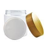 Amber Body Plastic Makeup Containers , Clear Cosmetic Containers With Bamboo Lid