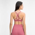 Shockproof Womens Sports Bra Gathered Moisture Wicking Without Steel Ring