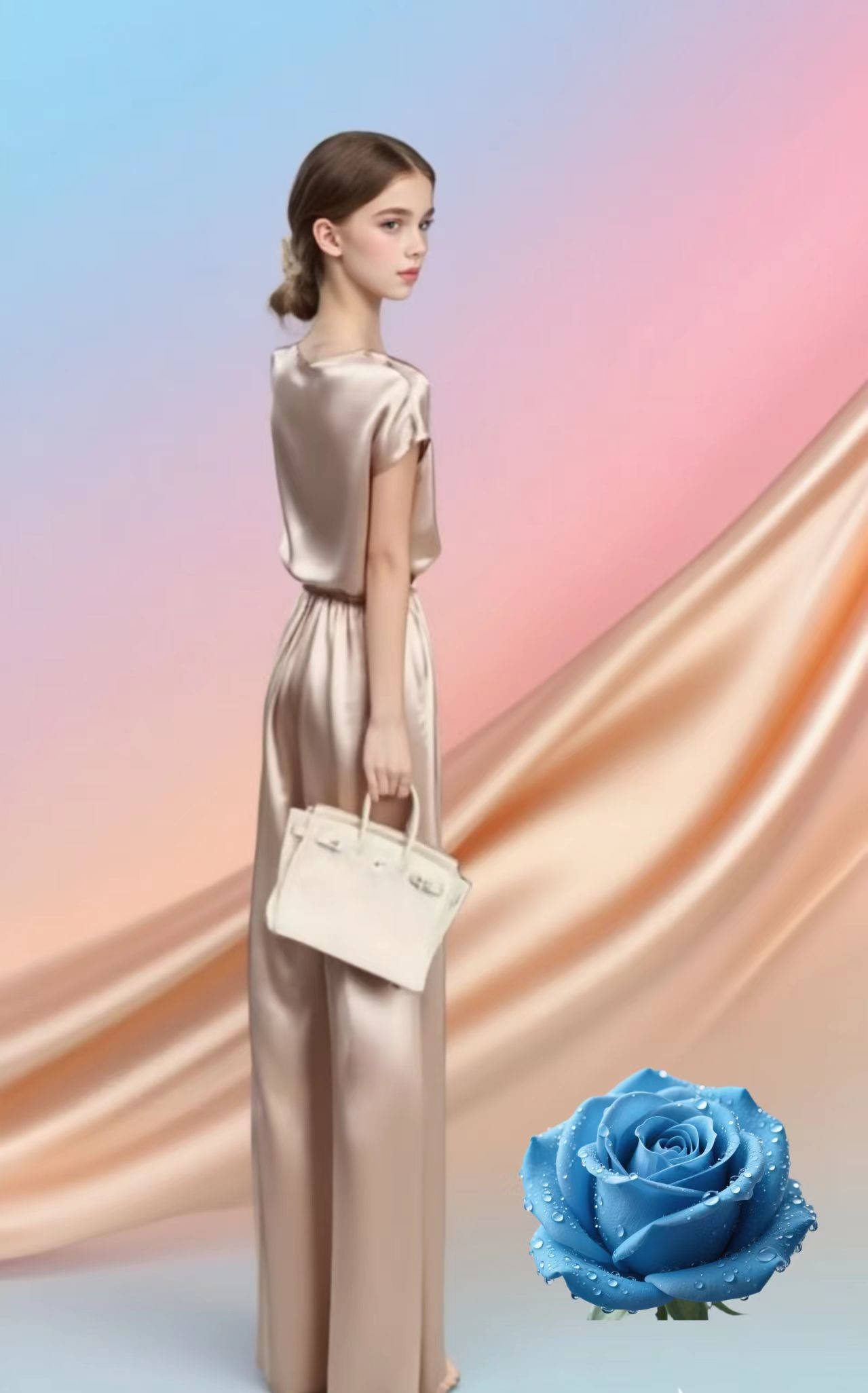 Imitation Silk 95%Polyester 5% Spandex Satin Polyyester 120gsm Activewear Cocktail Dresse Fabric