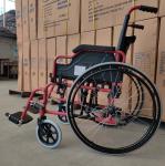 Color Coating Folding Steel Wheelchair With Flip Up Desk Armrest Detachable