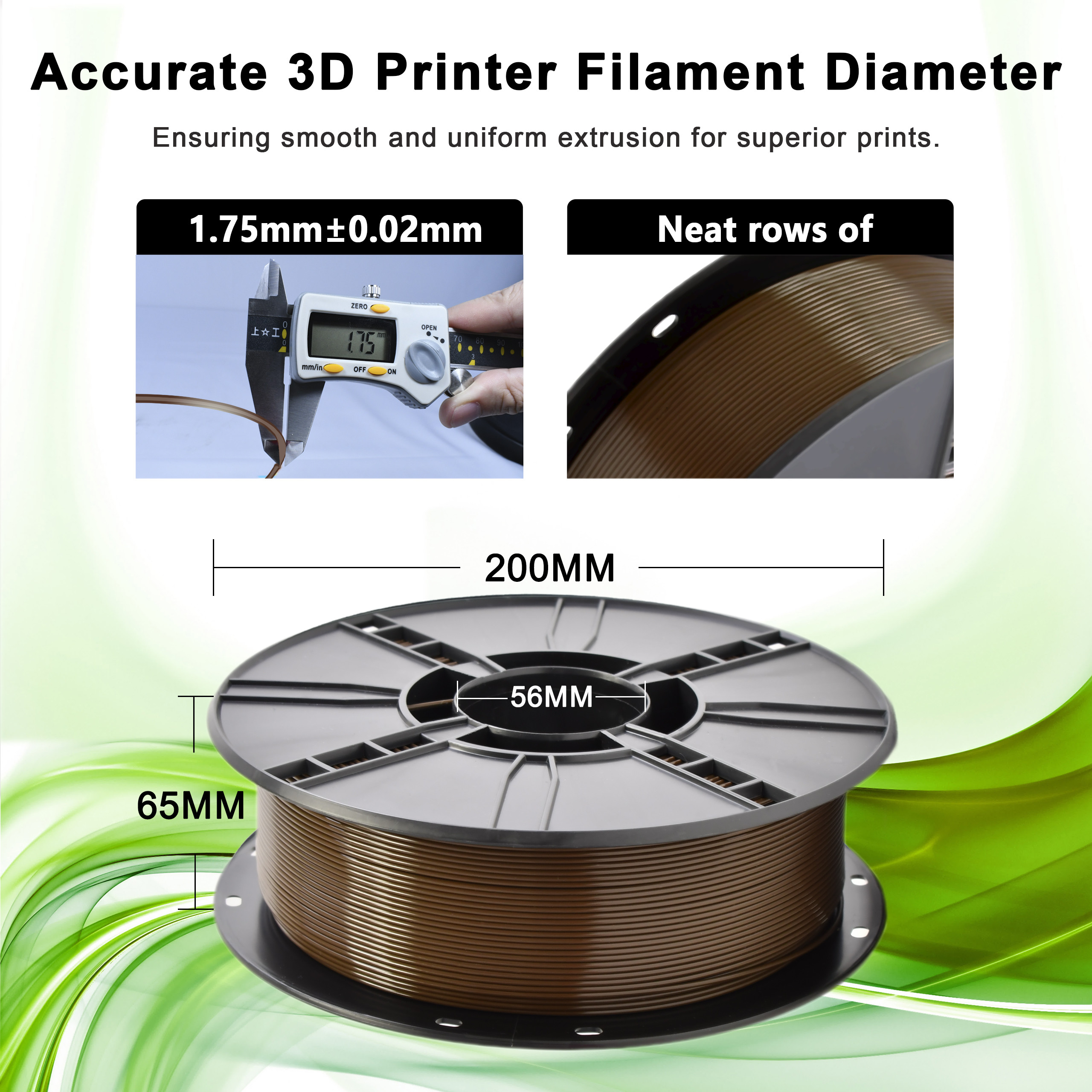 3d Printing Filament 100% Bubble Free Terra Brown PLA Plus Filament Toughness Enhanced 3D Printing