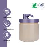 250ml Champagne-Colored cylindrical smooth with purple pump for shampoo lotion