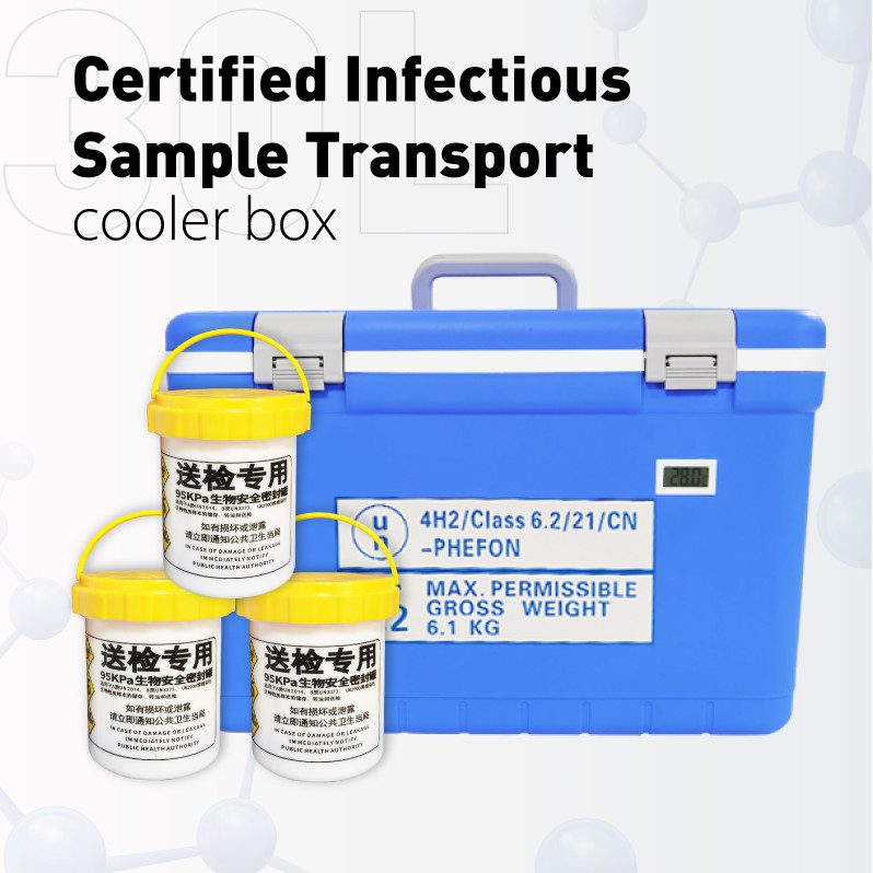 Portable UN2814 Cooler Box For Biomedical Manufacture And Transport