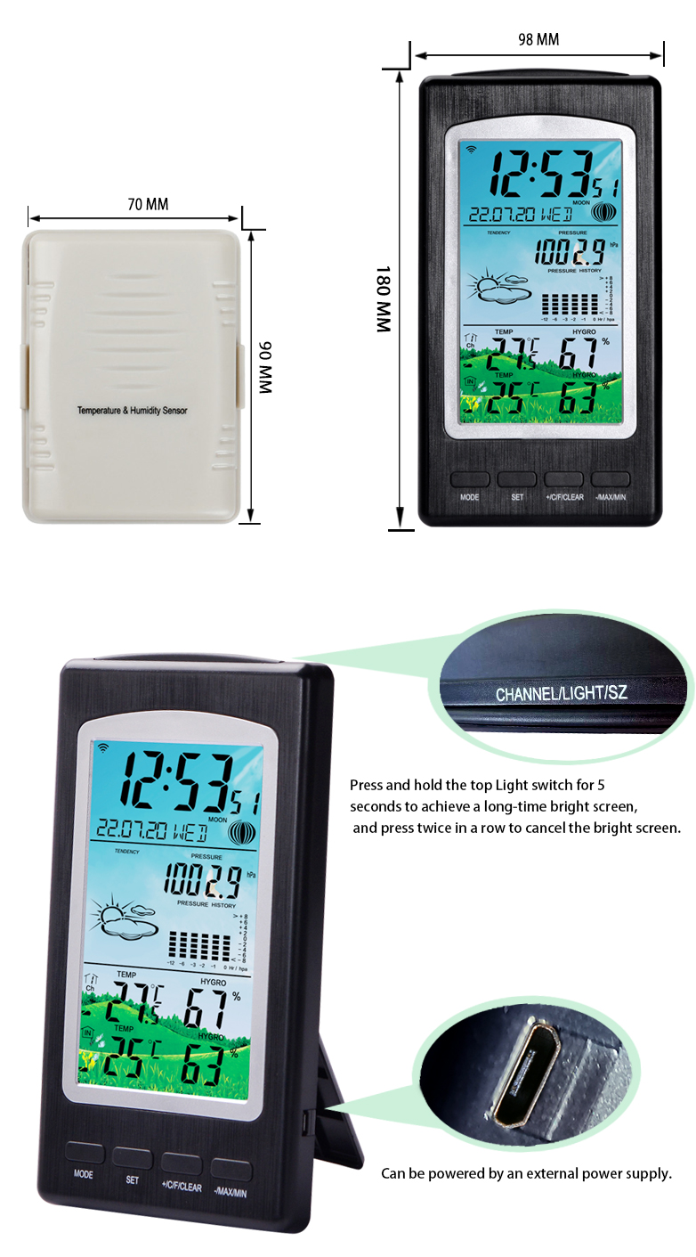 Outdoor Weather Station With Temperature And Humidity Sensor Direct Supply