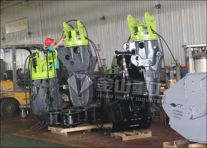Steel Plate Excavator Rock Grab , 5 Tooth Rotating Grapple For Excavator Komatsu PC200 PC210