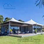 Customized Membrane Structure Camping Hotel Tent For Outdoor Luxury Resort