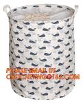 Organize Storage Natural Canvas Clothes Basket, Cute Round Canvas Bathroom