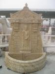 Three Angels White Stone Wall Water Marble Fountain Pool
