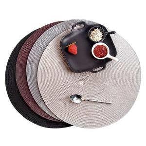 Quality Round Washable PVC Dining Table Place Mats Diameter 38cm or Customized Size Chocolate wholesale