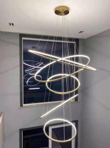 Quality Cicle Chandelier Loft in the Hall Living Dining Room Gold Staircase Ring Pendant light(WH-NC-67) wholesale