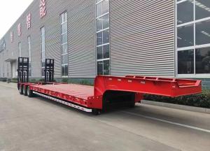 Quality Jost Kingpin 3 Axles Heavy Duty 80/100 Tons Lowbed Loader Lowbody Semi Truck Trailer wholesale
