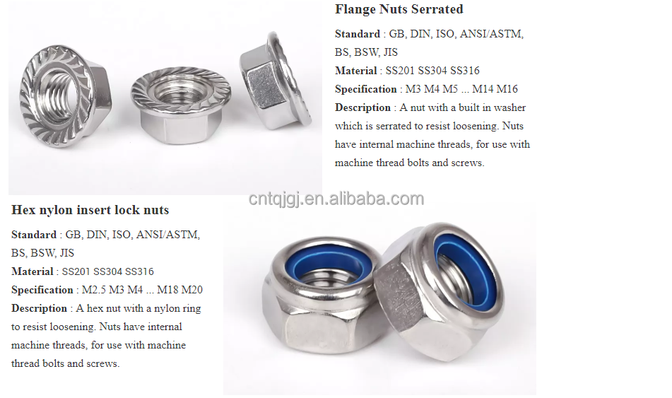 UNC Hex Nylon Insert Lock Nuts ASME B18.16.6 DIN Standard for Automotive Industry Production and Manufacturing at Affordable