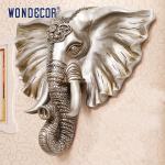 Elephant Head Decoration Metal Wall Art Sculpture Stainless Steel Modern