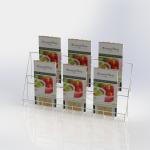 Metal Counter Top Literature Display Rack Folded Wire Holder For Brochures