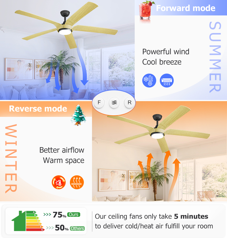 REACH Certified 1stshine LED Ceiling Fan with Dimmable Lighting and Remote Control