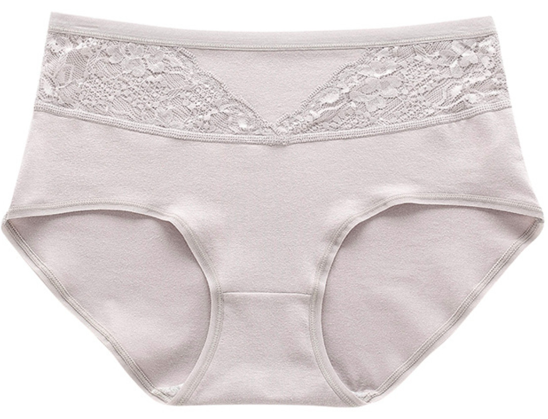 XL-4XL Womens Underwears High Waist Cotton Female Fat Briefs Plus Size Lace Panties For Middle-Aged Women