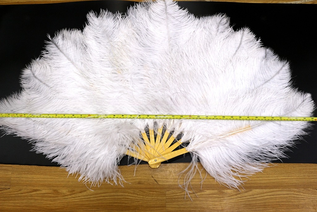 50-55 Cm Party Decoration Ostrich Feather Hand Fan White Purple Hot Item Dyed