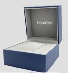 LUXURY BLUE PU H ROLL Cushion Watch Packaging Box Grey Velvet Inside