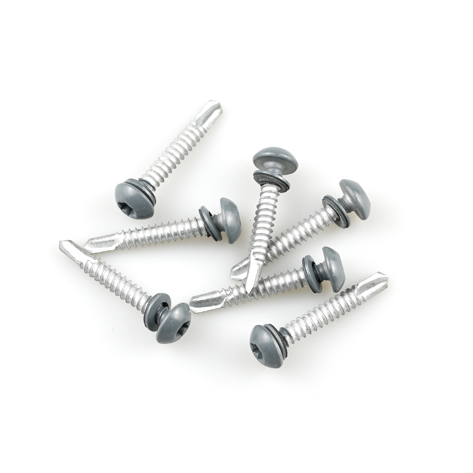 Truss Head Self Drilling Screws With Black Epdm Washer And Stainless Steel Torx Drive
