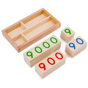 Quality Montessori 6.5cm Wooden Matching Puzzle Numbers Card wholesale