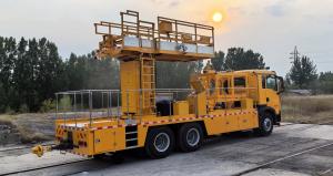 Quality Trolley Jacket Heavy railroad Vehicle Mounted Platform 35km/H 10.75*2.5 M wholesale