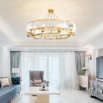 Modern American LED Crystal Chandelier Simple Atmosphere Luxury Hanging Dual
