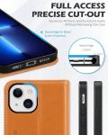 Leather wallet folding case Magnetic seal RFID blocking card slot holder Fully