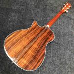 Custom Solid KOA Wood Top OM Body Shape Life Tree Inlay Acoustic Guitar Wood