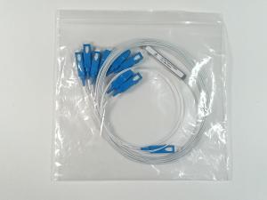 Quality SCUPC PLC Mini Steel Tube Fiber Optical Splitter 8 Way White Color wholesale