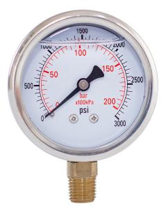 Quality 2 Inch 1/4&quot; NPT Silicone Oil Pressure Gauge 3000 Psi Brass Internal 63mm wholesale