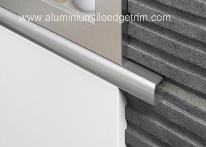 Narrow Aluminium Channel Profiles Finishing Edge Anodized Polished Silver Effect