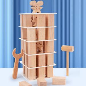 Quality Children'S Stacked Solid Pine Wooden Building Block wholesale