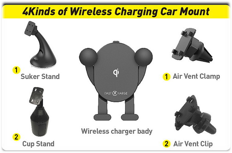 8mm Car Mount Qi Wireless Charger Magnetic Phone Holder Vent Mount
