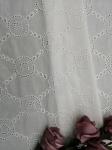 Letter Pattern Lace Embroidered Eyelet Fabric Baby Dress Cloth
