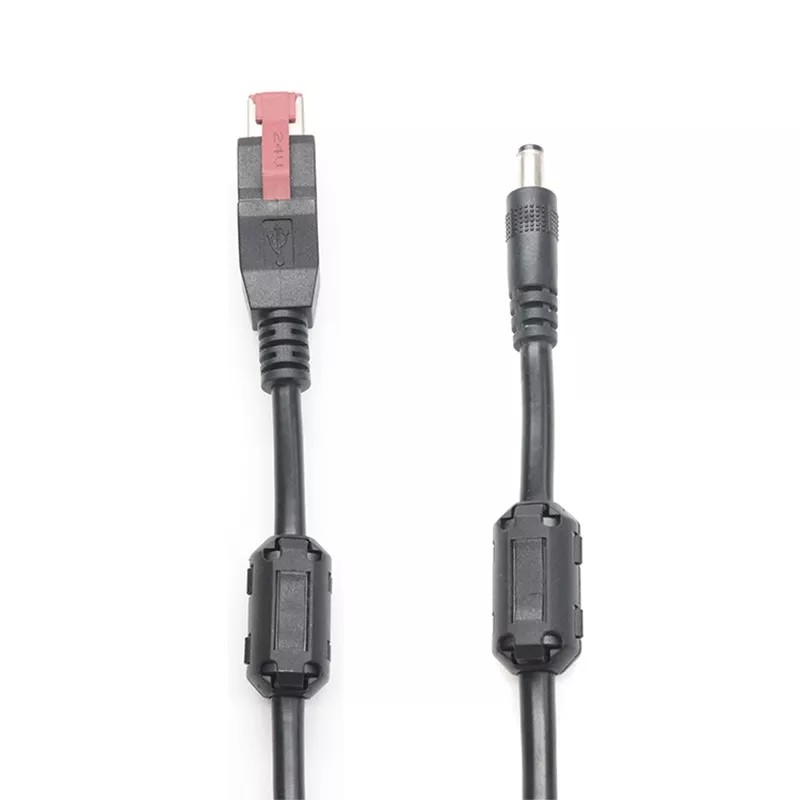 24V Power POS Machine Cable USB To DC 5.5 X 2.1 For POS System