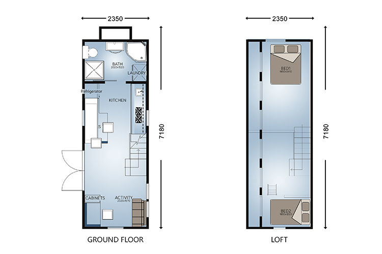 40ft Tiny House With Solar Panels Portable Prefab Home With 1 Bedroom