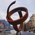 Large Rustic Ring Corten Steel Sculpture Abstract Metal Art Sculptures