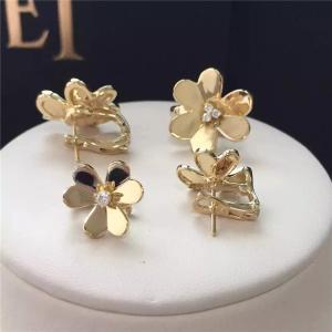 Quality Van Cleef &amp; Arpels Frivole earrings small model yellow gold round diamonds VCARB65700 wholesale