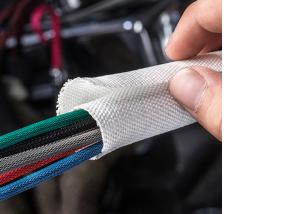 Quality Hot Knife Cutting Cable Protection Sleeve , Self Wrapping Braided Sleeving Custom wholesale