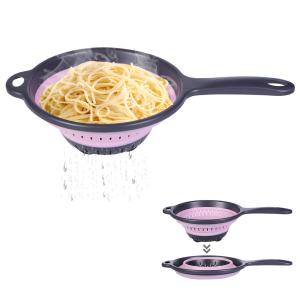 Quality Reusable Silicone Collapsible Colander Vegetable Strainer Portable wholesale