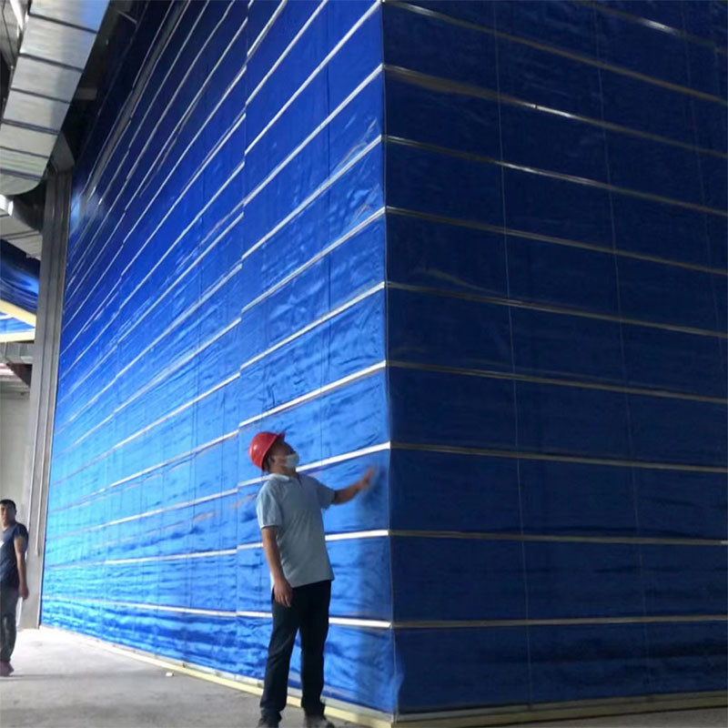 Double Track Blue Fire Roller Curtain Shutter Door For Industrial
