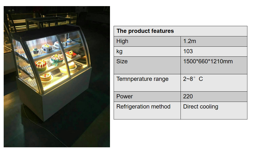 Stainless Steel Cake Cabinet Preservation And Refrigeration Display Cabinet