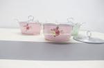 3PCS Cookware Set 8cm Stainless Steel Casserole Pot With Flower