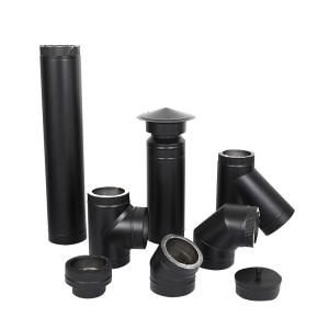 Quality Multi Fuel Stoves Black Flue Pipe , Black Pellet Stove Pipe Reliable Rustproof wholesale